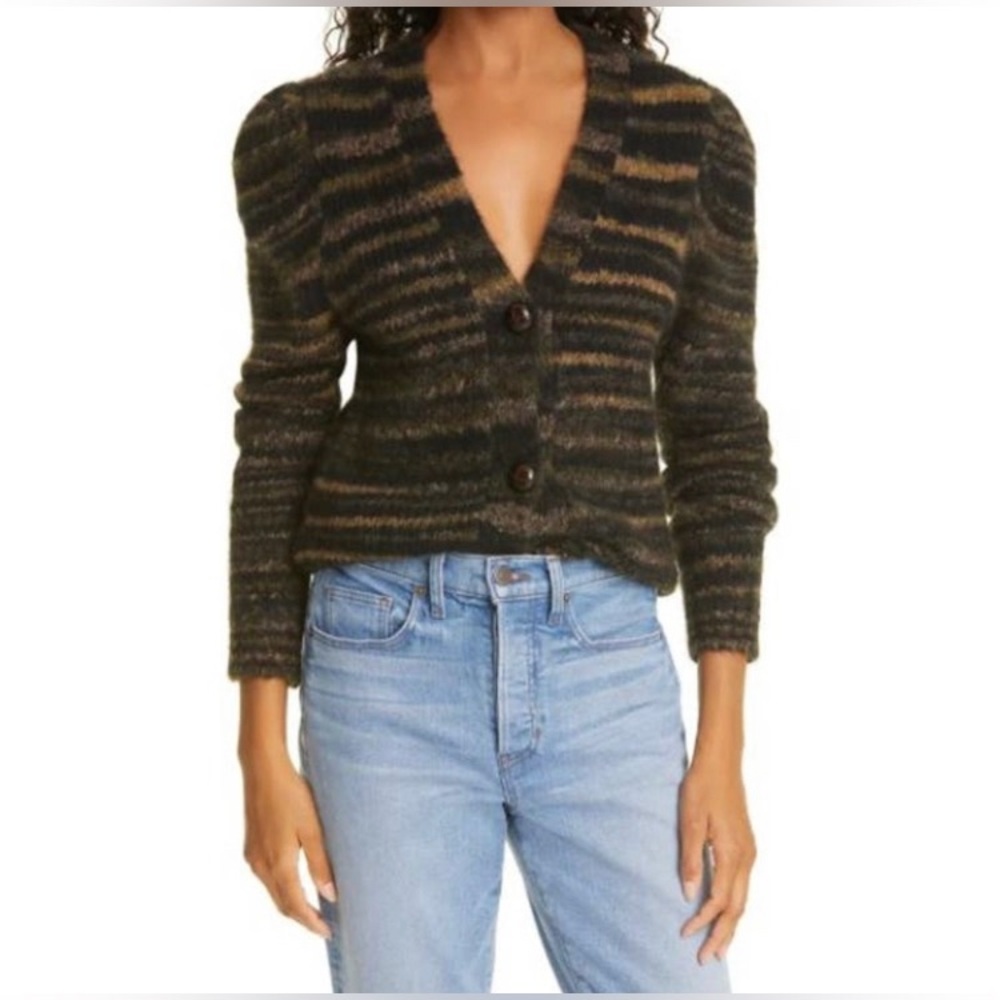 Veronica Beard Embry Puff Sleeve Cardigan